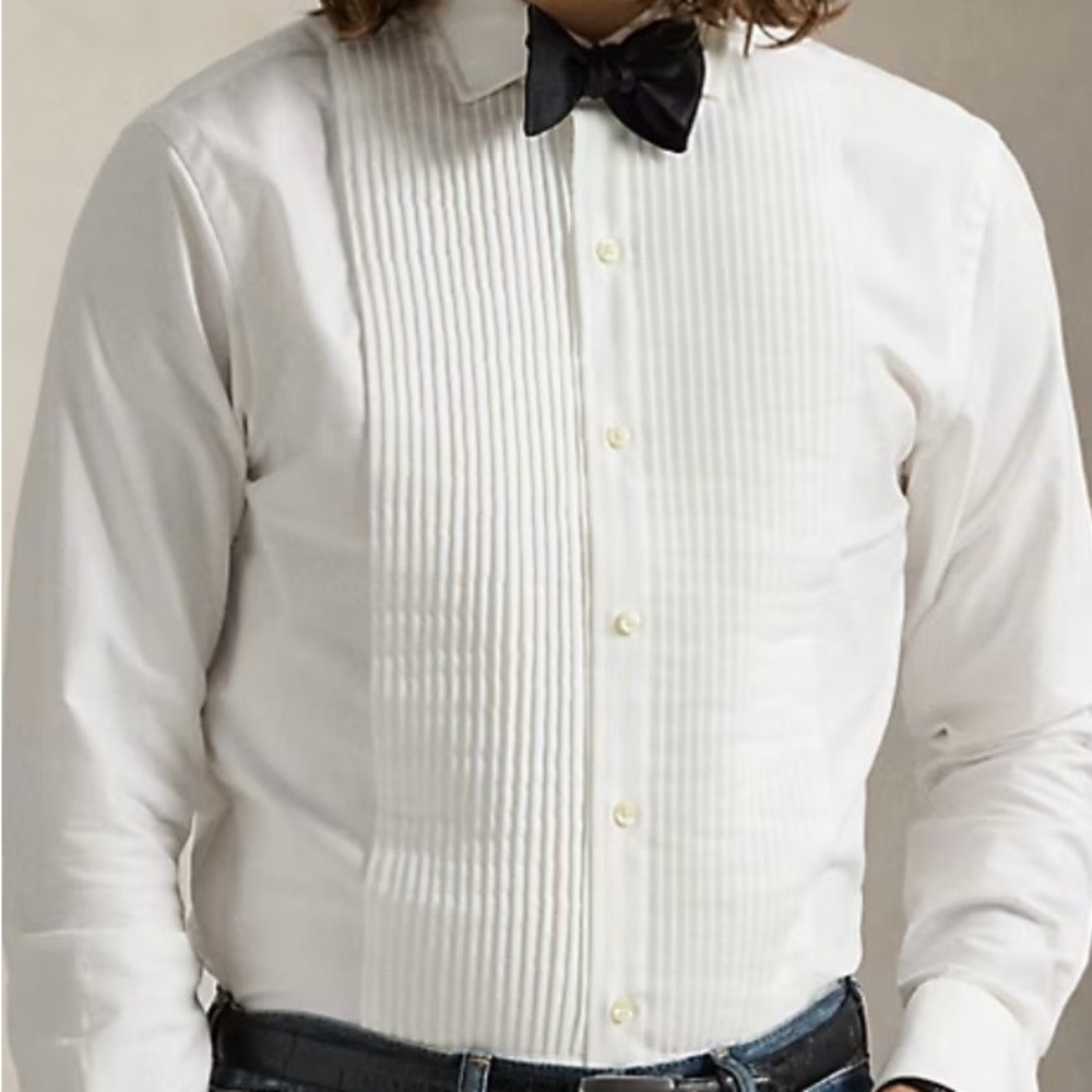 Prom/WEDDING SEASON IS SOON!! Ralph Lauren Elegant White Tuxedo Shirt